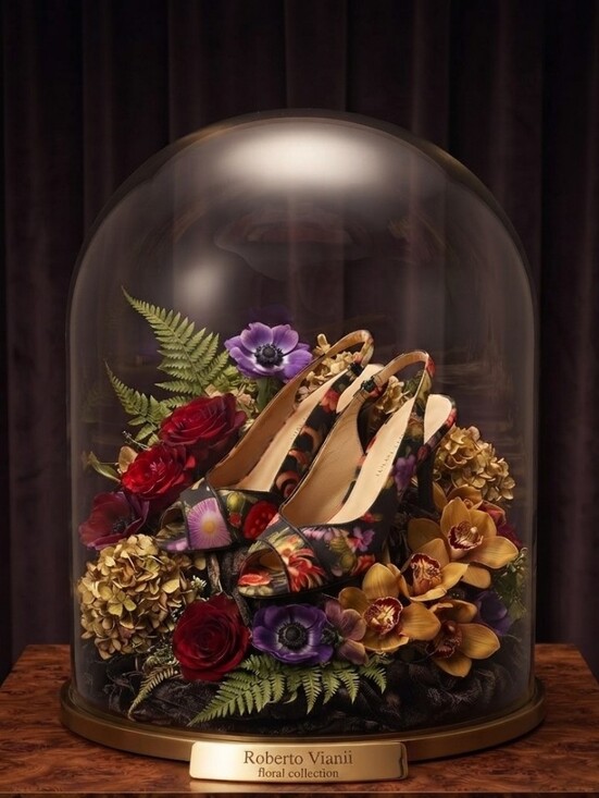 Roberto Vianni Shoes - Floral Print Slingback Heels - Multicolor